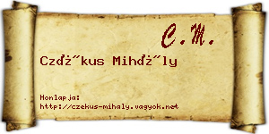 Czékus Mihály névjegykártya
